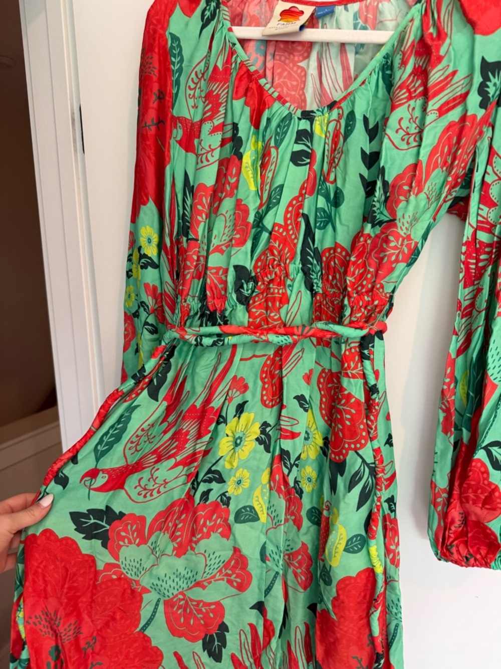 Farm Rio Green & Red Floral Maxi Dress - Picture 3 of 3